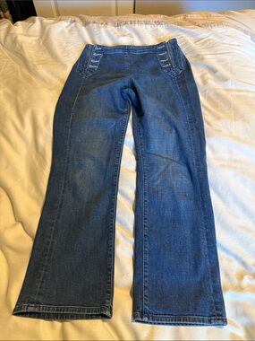 MOTHER Straight Leg Jeans in Blue Denim